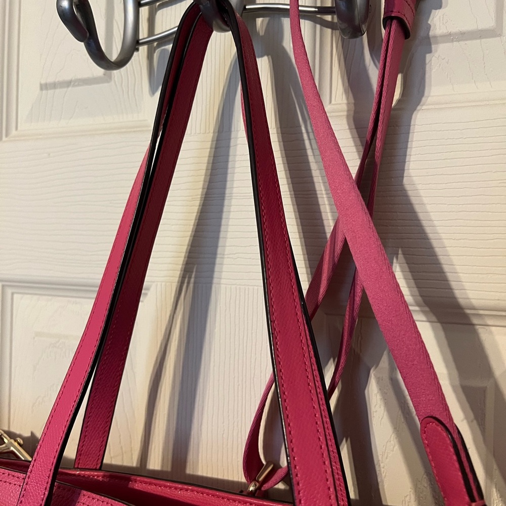 Coach Dahlia Diaper Bag – Pink Pebbled Leather Tote | Large Designer Baby Bag - Picture 6 of 14